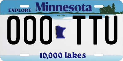MN license plate 000TTU