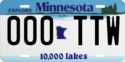 MN license plate 000TTW