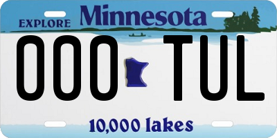 MN license plate 000TUL