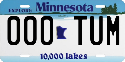 MN license plate 000TUM