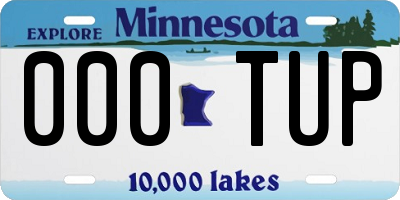 MN license plate 000TUP