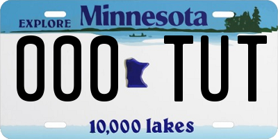 MN license plate 000TUT
