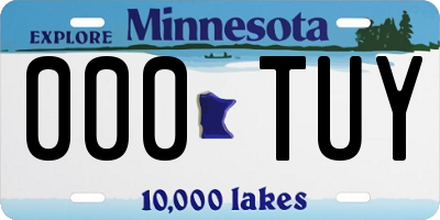 MN license plate 000TUY