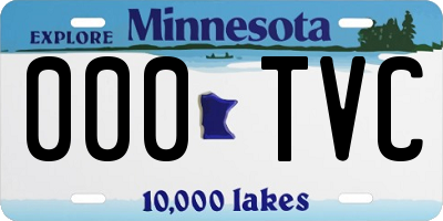 MN license plate 000TVC