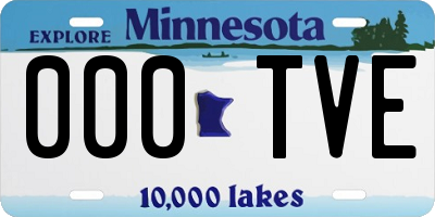 MN license plate 000TVE