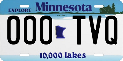 MN license plate 000TVQ