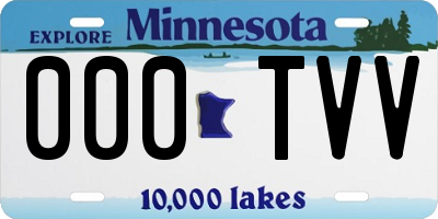 MN license plate 000TVV