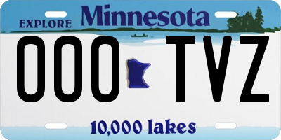 MN license plate 000TVZ