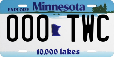 MN license plate 000TWC