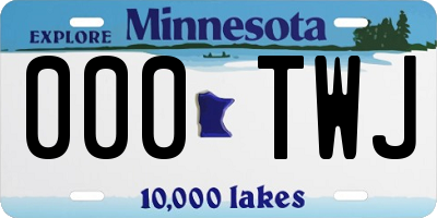 MN license plate 000TWJ