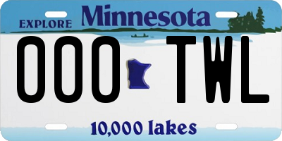 MN license plate 000TWL
