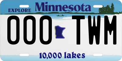 MN license plate 000TWM