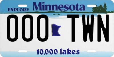 MN license plate 000TWN