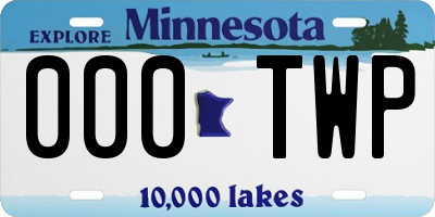 MN license plate 000TWP