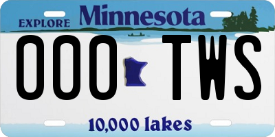 MN license plate 000TWS