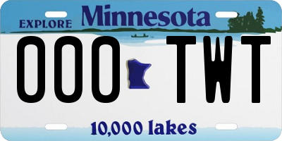 MN license plate 000TWT
