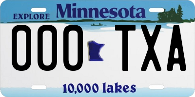 MN license plate 000TXA