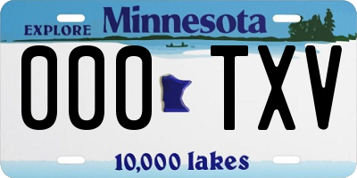 MN license plate 000TXV