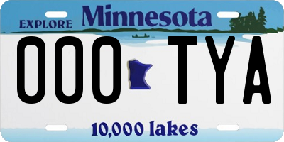 MN license plate 000TYA