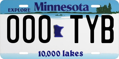 MN license plate 000TYB
