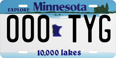 MN license plate 000TYG