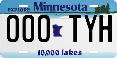 MN license plate 000TYH