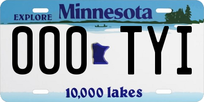 MN license plate 000TYI