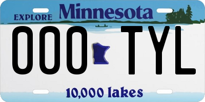 MN license plate 000TYL