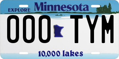 MN license plate 000TYM