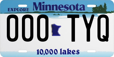 MN license plate 000TYQ