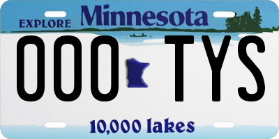 MN license plate 000TYS