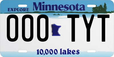 MN license plate 000TYT