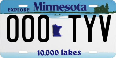 MN license plate 000TYV