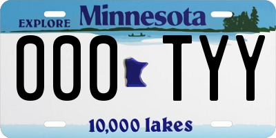 MN license plate 000TYY