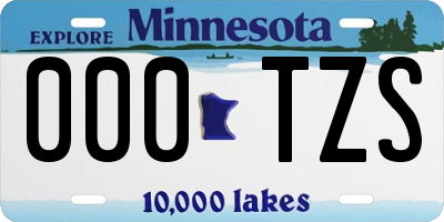 MN license plate 000TZS