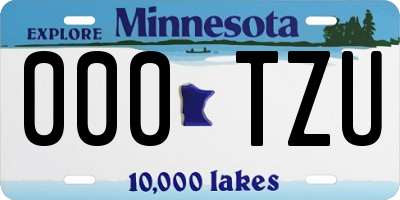 MN license plate 000TZU
