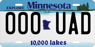 MN license plate 000UAD