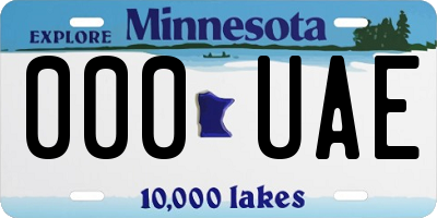 MN license plate 000UAE