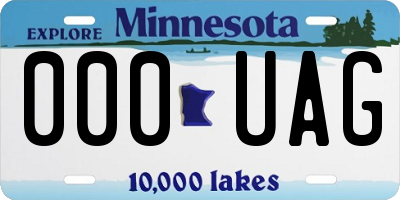 MN license plate 000UAG