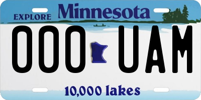 MN license plate 000UAM