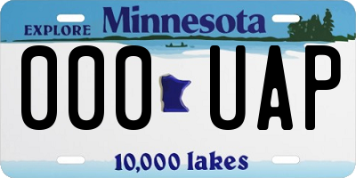 MN license plate 000UAP