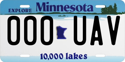 MN license plate 000UAV