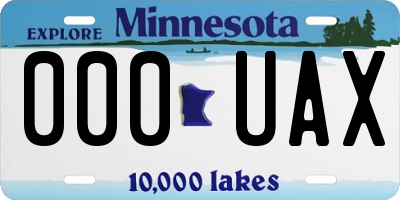 MN license plate 000UAX