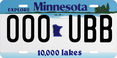 MN license plate 000UBB
