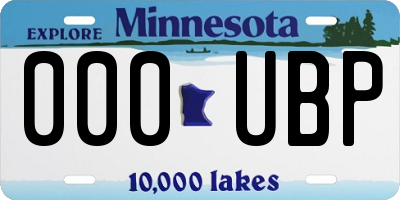 MN license plate 000UBP