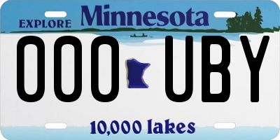 MN license plate 000UBY