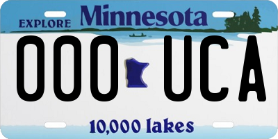 MN license plate 000UCA