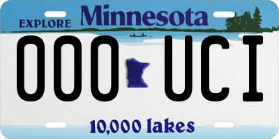 MN license plate 000UCI