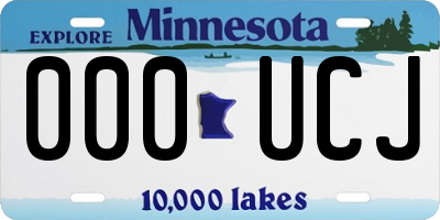 MN license plate 000UCJ