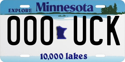 MN license plate 000UCK